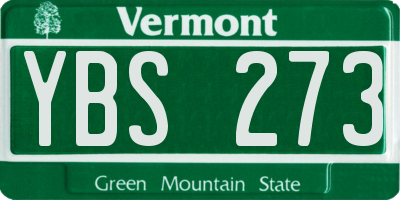 VT license plate YBS273