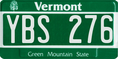VT license plate YBS276