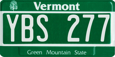 VT license plate YBS277