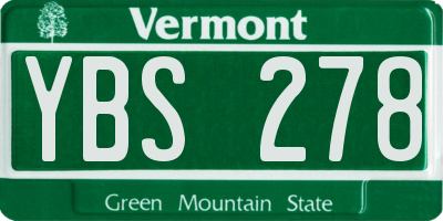 VT license plate YBS278
