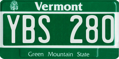 VT license plate YBS280