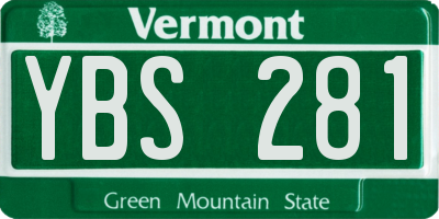 VT license plate YBS281