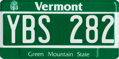 VT license plate YBS282