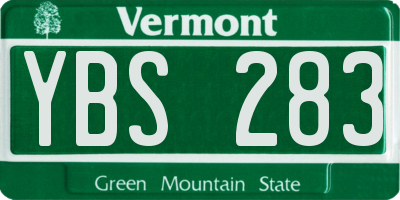 VT license plate YBS283