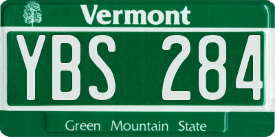 VT license plate YBS284