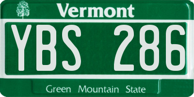 VT license plate YBS286