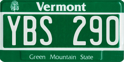 VT license plate YBS290