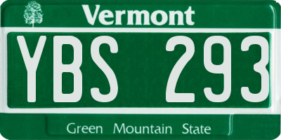 VT license plate YBS293