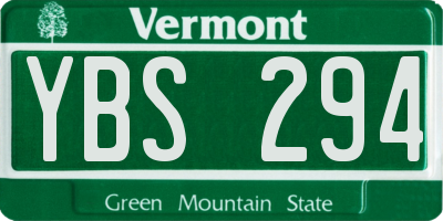 VT license plate YBS294