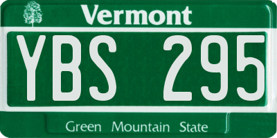 VT license plate YBS295
