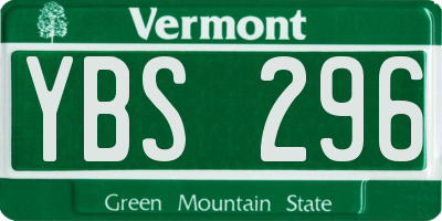 VT license plate YBS296