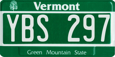 VT license plate YBS297