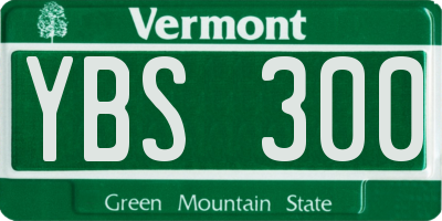 VT license plate YBS300
