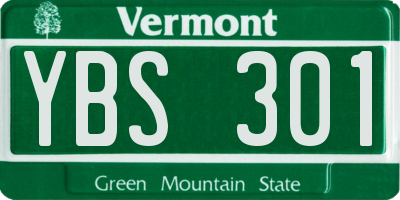 VT license plate YBS301