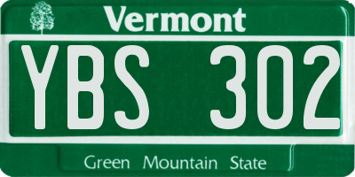 VT license plate YBS302