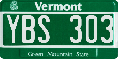 VT license plate YBS303