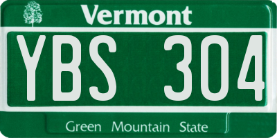 VT license plate YBS304
