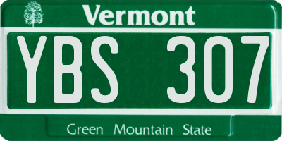 VT license plate YBS307