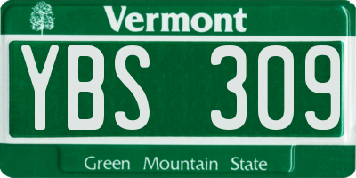 VT license plate YBS309