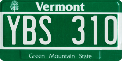 VT license plate YBS310
