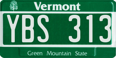 VT license plate YBS313