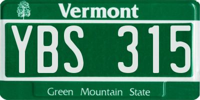 VT license plate YBS315