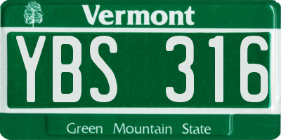VT license plate YBS316
