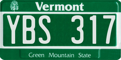 VT license plate YBS317