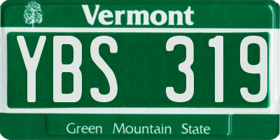 VT license plate YBS319