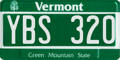 VT license plate YBS320