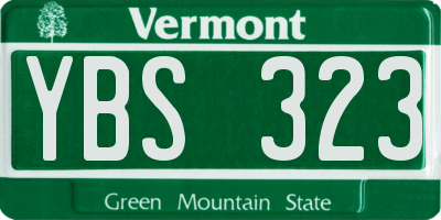VT license plate YBS323