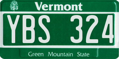 VT license plate YBS324