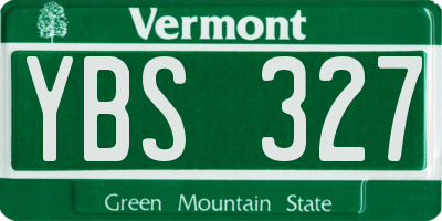 VT license plate YBS327
