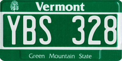 VT license plate YBS328