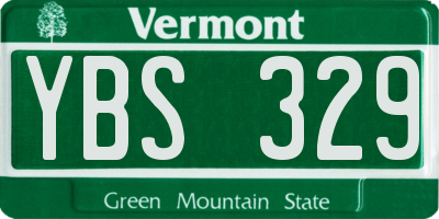 VT license plate YBS329