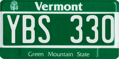 VT license plate YBS330