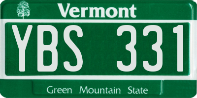 VT license plate YBS331
