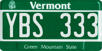 VT license plate YBS333