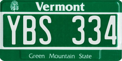 VT license plate YBS334