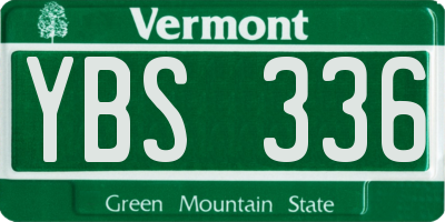 VT license plate YBS336