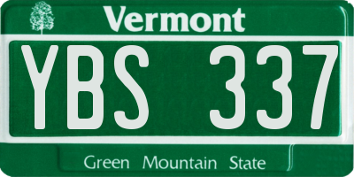 VT license plate YBS337