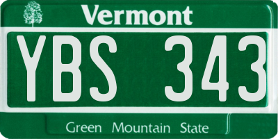VT license plate YBS343