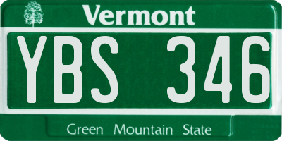 VT license plate YBS346