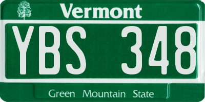 VT license plate YBS348