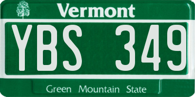 VT license plate YBS349
