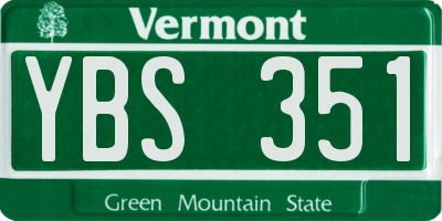 VT license plate YBS351