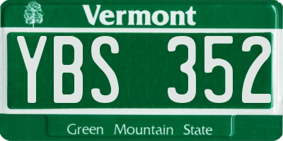 VT license plate YBS352