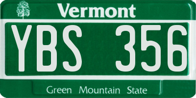 VT license plate YBS356