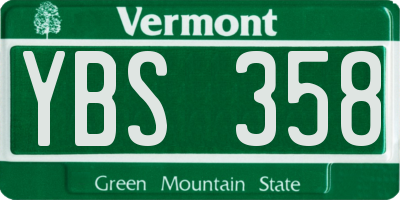 VT license plate YBS358
