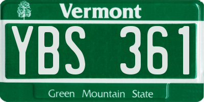 VT license plate YBS361